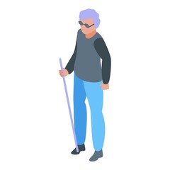 Fototapeta premium Blind granny icon. Isometric of Blind granny vector icon for web design isolated on white background
