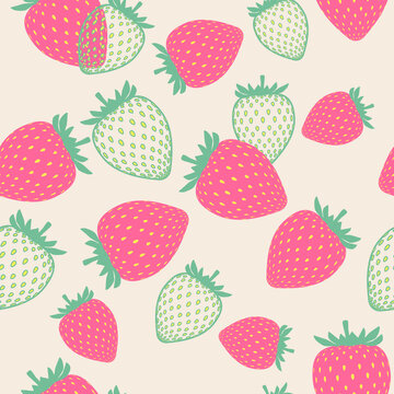 vector pattern with strawberries. flat image of a pattern with berries.
