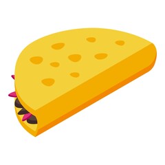 Mexican tacos icon. Isometric of Mexican tacos vector icon for web design isolated on white background