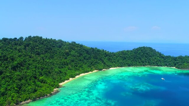 Beautiful island aerial view in Thailand