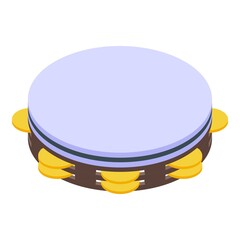 Old tambourine icon. Isometric of Old tambourine vector icon for web design isolated on white background