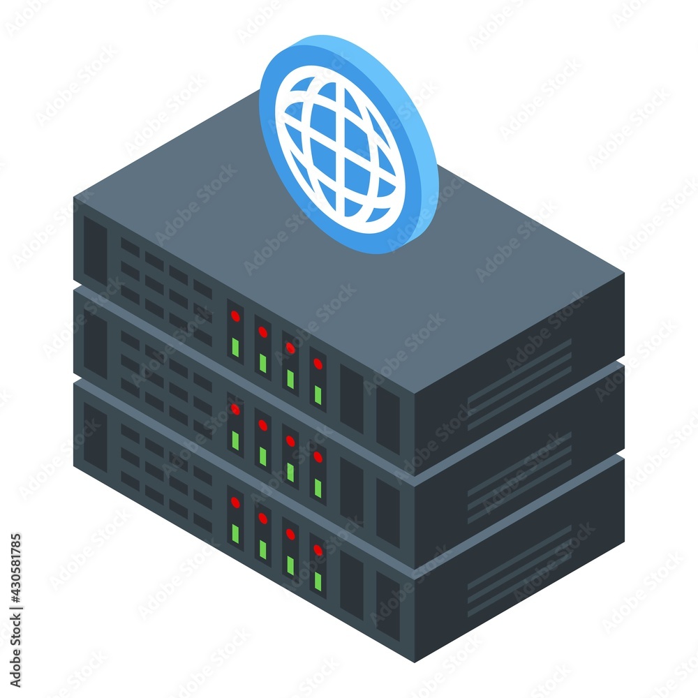 Poster electronic data server icon. isometric of electronic data server vector icon for web design isolated