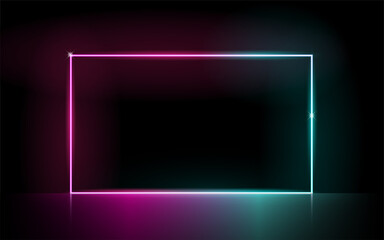 Neon glowing lines, magic energy space light concept, abstract background design
