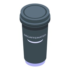 Decaffeinated coffee cup icon. Isometric of Decaffeinated coffee cup vector icon for web design isolated on white background