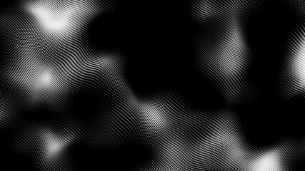 Dot white black wave technology texture background. Abstract big data digital concept. 3d rendering.