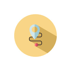 Location. Map and navigation. Flat icon in a circle. Commerce vector illustration