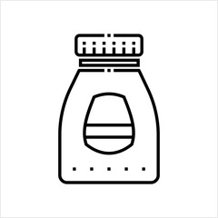 Glass Jar Icon, Cylindrical Container Icon,