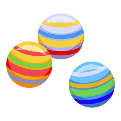 Christmas candy balls icon. Isometric of Christmas candy balls vector icon for web design isolated on white background