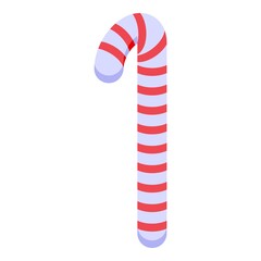 Christmas candy stick icon. Isometric of Christmas candy stick vector icon for web design isolated on white background