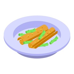 Asparagus dinner food icon. Isometric of Asparagus dinner food vector icon for web design isolated on white background