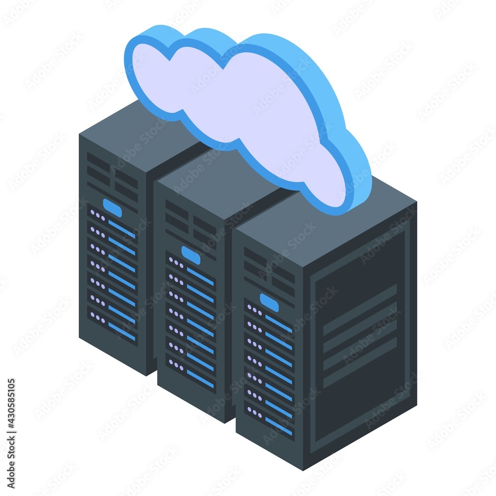 Poster private server cloud icon. isometric of private server cloud vector icon for web design isolated on 