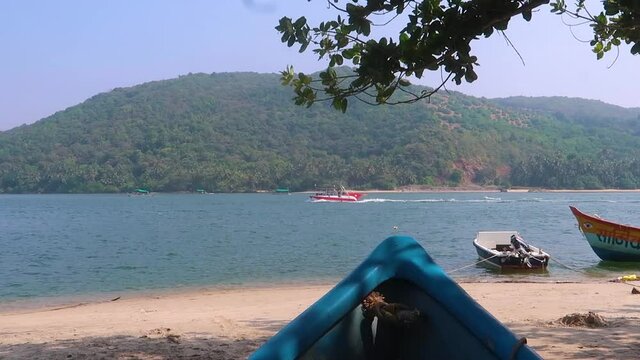 Bhogwe beach tourism seen from Devbaug beach near Malvan, Maharashtra