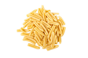 bunch of pasta penne isolated on a white background