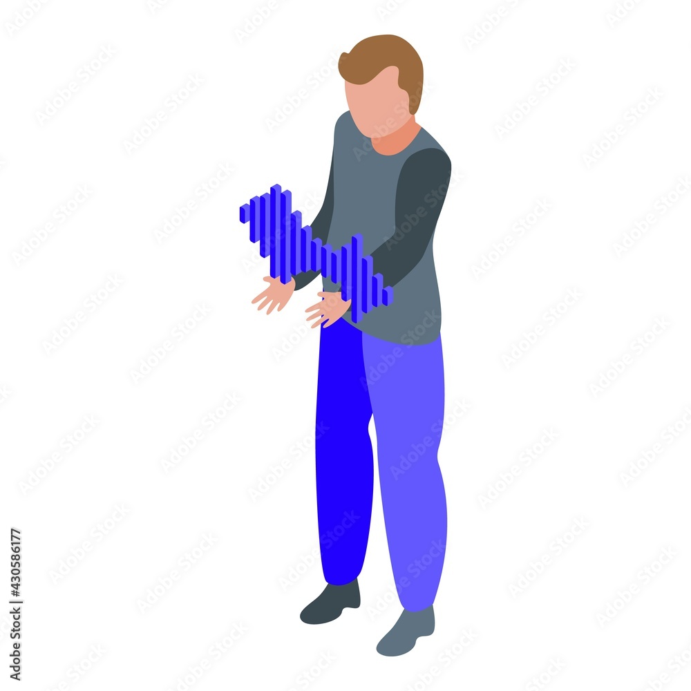 Poster man speech recognition icon. isometric of man speech recognition vector icon for web design isolated