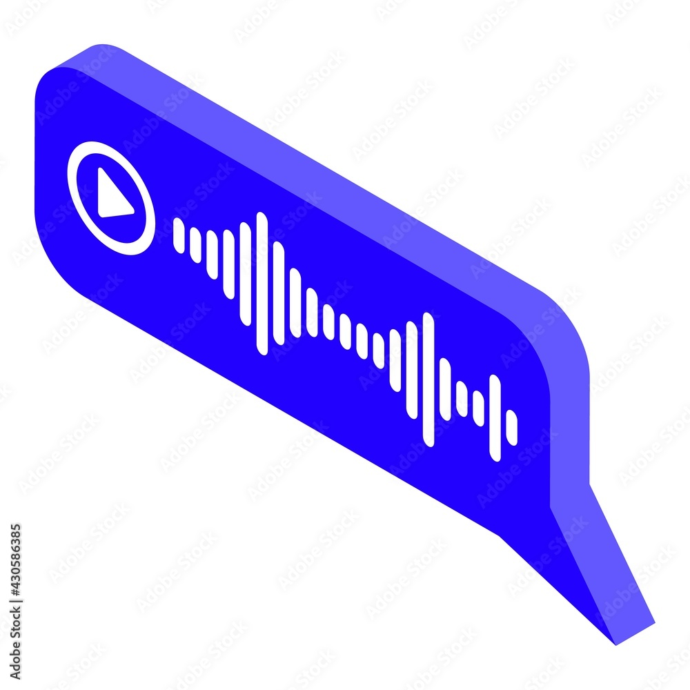 Poster chat speech recognition icon. isometric of chat speech recognition vector icon for web design isolat