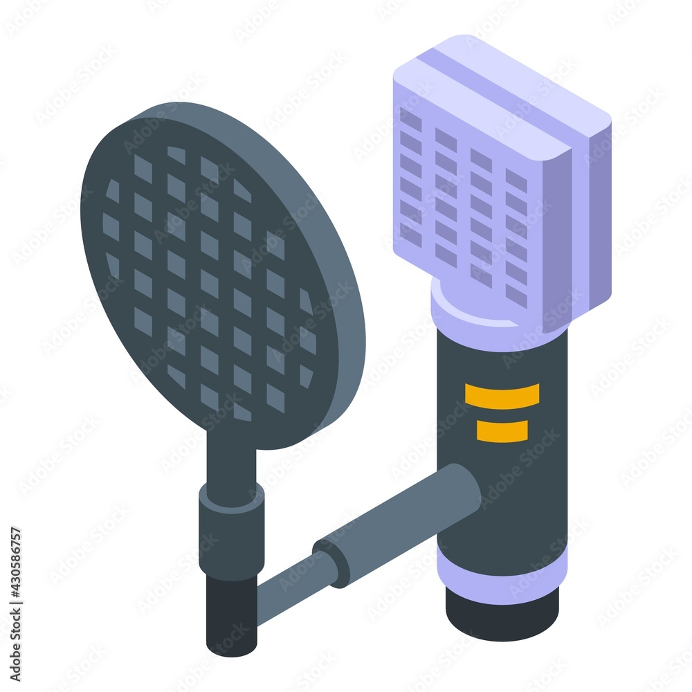 Poster microphone speech recognition icon. isometric of microphone speech recognition vector icon for web d