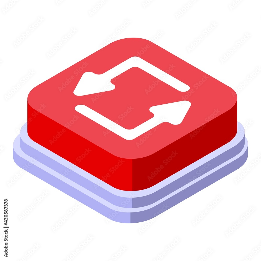 Poster repost button icon. isometric of repost button vector icon for web design isolated on white backgrou