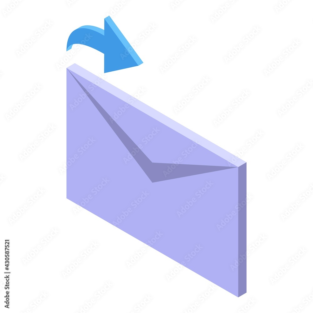 Poster repost mail icon. isometric of repost mail vector icon for web design isolated on white background