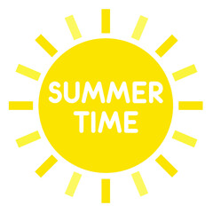 Summertime. Sunny simple vector illustration with sun.