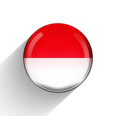Glass light ball with flag of Monaco. Round sphere, template icon. National symbol. Glossy realistic ball, 3D abstract vector illustration highlighted on a white background. Big bubble