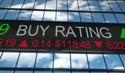 Fototapeta premium Buy Rating Undervalued Company Stocks Shares Stock Market 3d Illustration