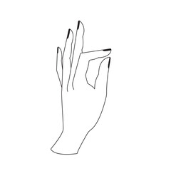 Woman's hand icon outline style. Elegant female hand in a trendy minimal linear style. To create prints, logos and designs.