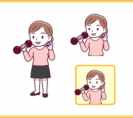 ピンクの服を着た少女