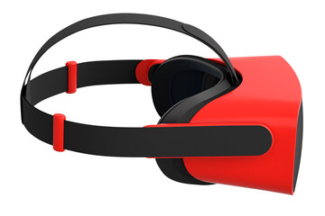 Virtual red reality glasses isolated on white background. 3d rendering