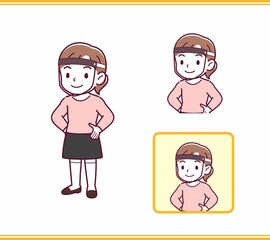 ピンクの服を着た少女