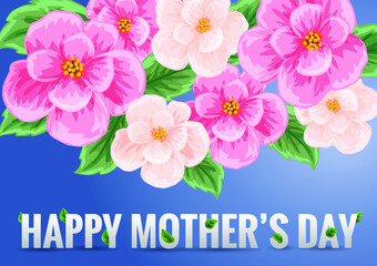 Mother's day greeting card with flowers background
