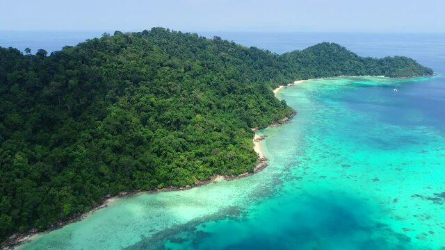 Beautiful island aerial view in Thailand