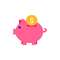 Piggy Bank icon in vector. Logotype