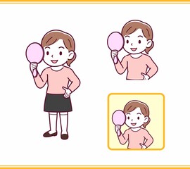 ピンクの服を着た少女