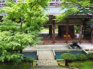 Japanese temple in green