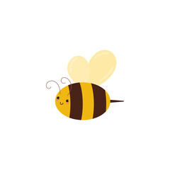 Sweet little bee. Vector illustration.