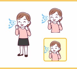 ピンクの服を着た少女