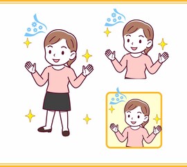 ピンクの服を着た少女