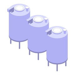 Milk storage tanks icon. Isometric of Milk storage tanks vector icon for web design isolated on white background