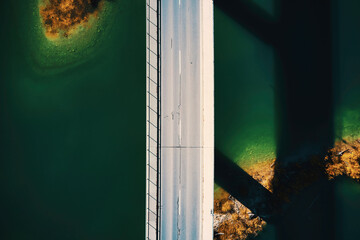a view from above on a bridge over water, Bavaria, Germany