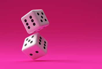 3D Render Falling Casino Dice Icon illustration Design.