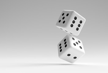 3D Render Falling Casino Dice Icon illustration Design.