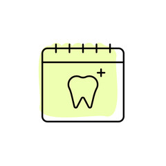 Calendar, dentist with color shadow vector icon in calendar set