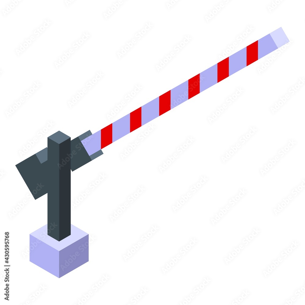 Poster security rail barrier icon. isometric of security rail barrier vector icon for web design isolated o