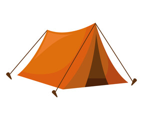 orange tent icon - obrazy, fototapety, plakaty