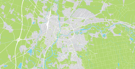 Urban vector city map of hradec kralove, Czech Republic, Europe