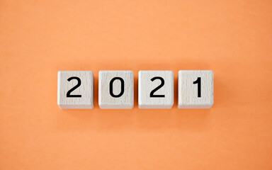 Obraz premium 2021 text with Concept Start New Year 2021