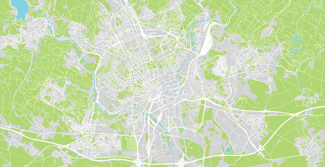 Urban vector city map of Brno, Czech Republic, Europe