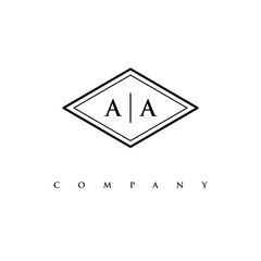 initial AA logo design vector