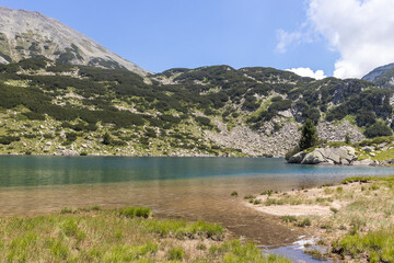 Fototapeta premium landscape of Pirin Mountain and Fish Banderitsa lake, Bulgaria