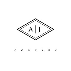initial AJ logo design vector